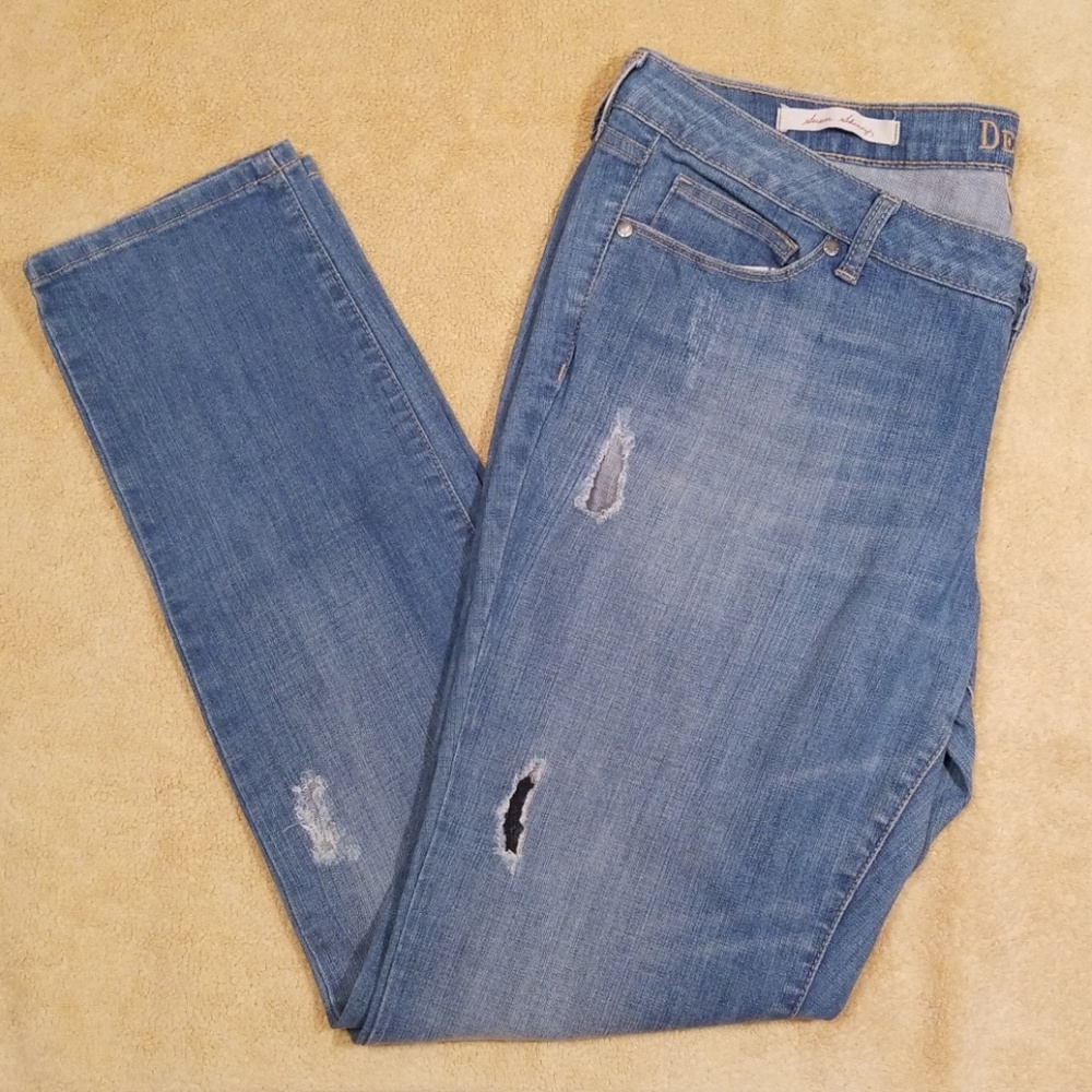 Decree Super Skinny Distressed Jeans in Size 17